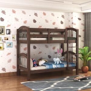 Custom Decor Sheesham Wood Bunk Bed | Wooden Double Bed Bed Furniture for Bedroom | Living Room | Home (Froxy-W)