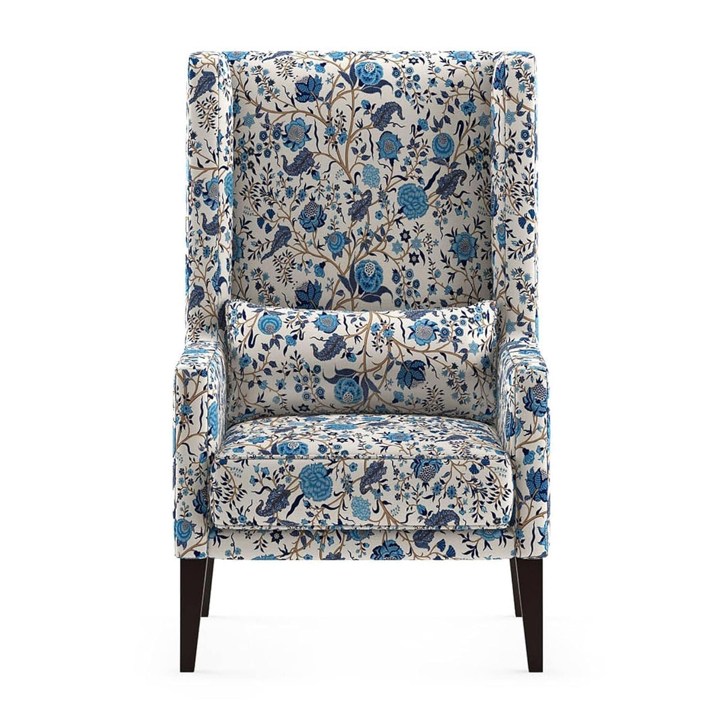 71ZNVA4jJRL._SL1500_ Custom Decor Wooden Wing Chair Without Ottoman Stool | Wingback for Living Room | One Seater Sofa | High Density Foam | Accent Chair for Seating and Home Decor Furniture | (Japanese, Without Ottoman) - Image 5