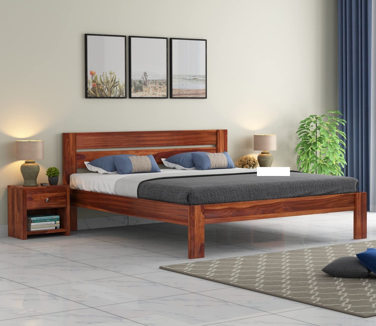 71gakuelyfL._SL1500_ Custom Decor Sheesham Wood King & Queen Size Wooden Honey Finish (Deisgn 1)