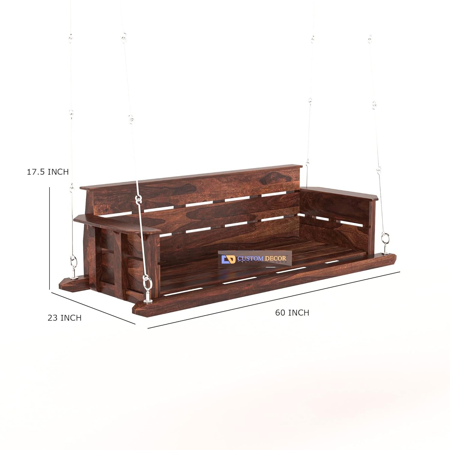 71hzAnNNTfL._SL1500_ Custom Decor Sheesham Wood Jhula for Home Indoor, Garden Outdoor Wooden Large Swing DIY(Do-It-Yourself) (Walnut) - Image 3