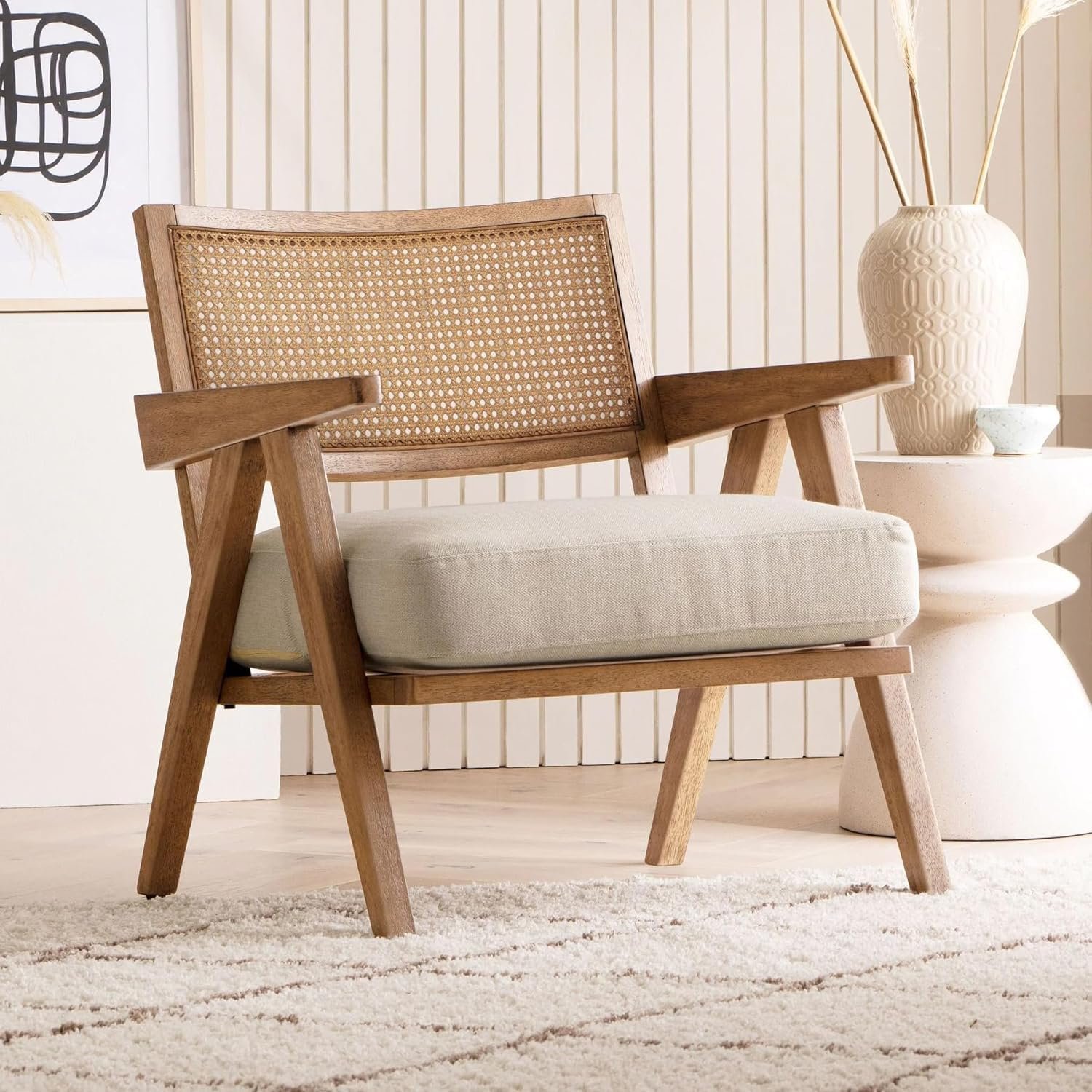 71pIzLcItmL._SL1500_ Custom Decor Accent Arm Chair for Home | Bedroom, Living, Dining & Drawing Room | Ultra Soft and Comfortable for Stress Free Bronx Wood Effect |