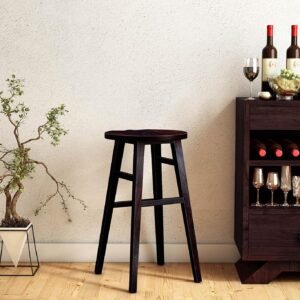 Custom Decor Solid Sheesham Wooden Japanese Style Bar Table - Dark Walnut Finish