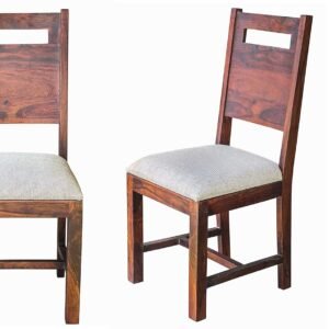 Custom Decor Back-Cut Chairs- Honey Teak Brown