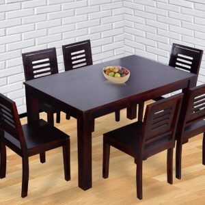 Custom Decor Winsome Groveland Square Dining Table with 6 Chairs, 7- Piece -Dark Red Mahogany