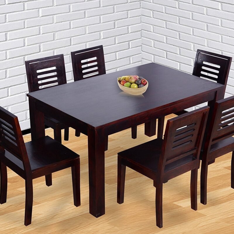 Custom Decor Winsome Groveland Square Dining Table with 6 Chairs, 7- Piece -Dark Red Mahogany