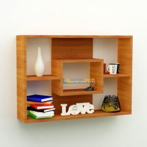 Custom Decor Solid Sheesham Wood Wall Cubby Storage Organizer Floating Shelf Wall Mounted Home Decor Furniture- (Honey Teak)
