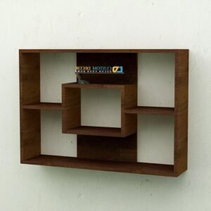 Custom Decor Solid Sheesham Wood Wall Cubby Storage Organizer Floating Shelf Wall Mounted Home Decor Furniture- (Walnut Brown)