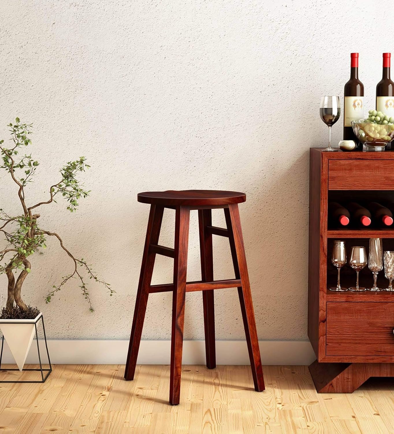 81bpHOgAE+L._SL1500_ Custom Decor Solid Sheesham Wooden Japanese Style Bar Table - Honey Teak BrownFinish