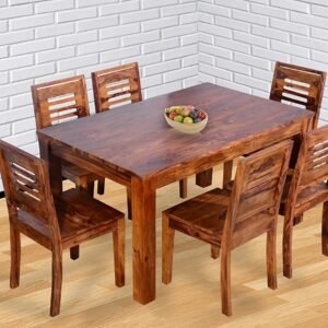 Custom Decor Winsome Groveland Square Dining Table with 6 Chairs, 7- Piece -Honey Teak