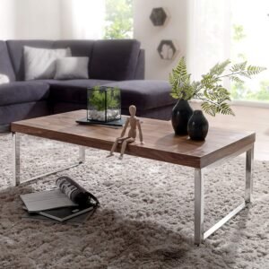 Custom Decor Sheesham Wood Tippy Coffee Table - Natural Honey Finish