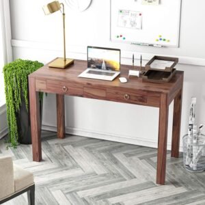 Custom Decor Sheesham Wood Solid Wood Study Table (Free Standing, Finish Color - Brown)