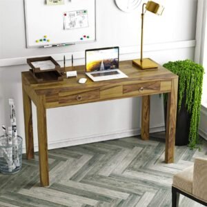 Custom Decor Sheesham Wood Solid Wood Study Table (Free Standing, Finish Color - Provincial Teak Finish)
