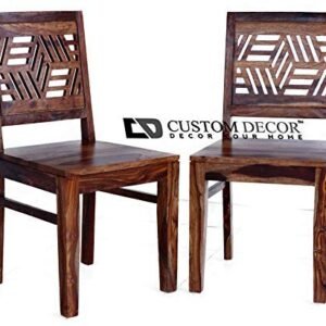 Custom Decor Solid Sheesham Wood New Urban Chair - Teak Finish