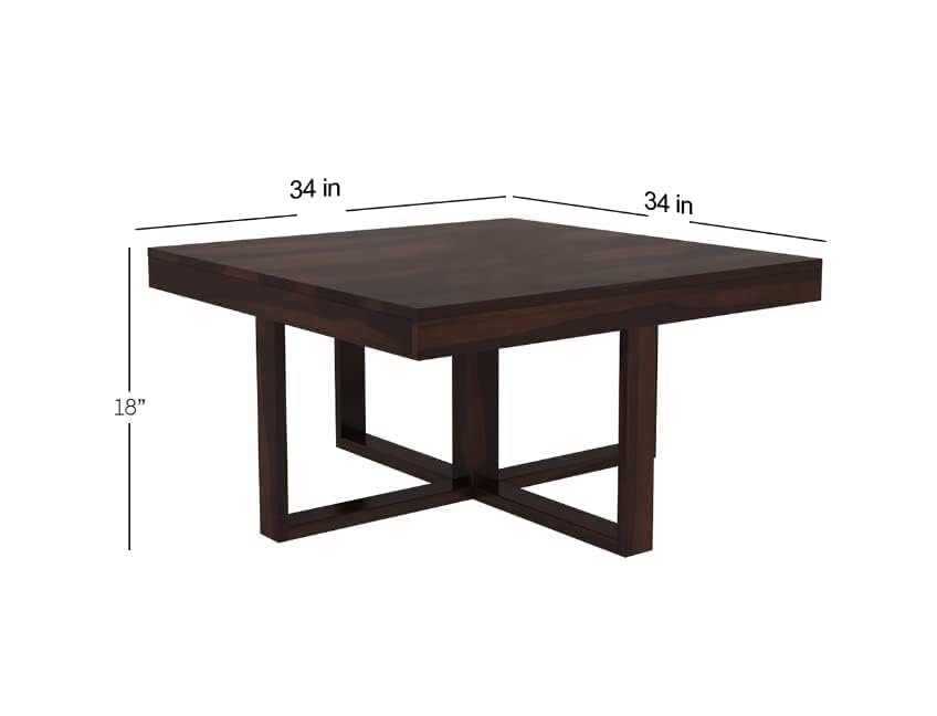 Soild Sheesham Wood Centre Coffee Table with 4 Stools for Living Room Hall Bedroom Office|Wooden Center Coffee Table for Outdoor Garden Home (ChaarStool-W - Image 3
