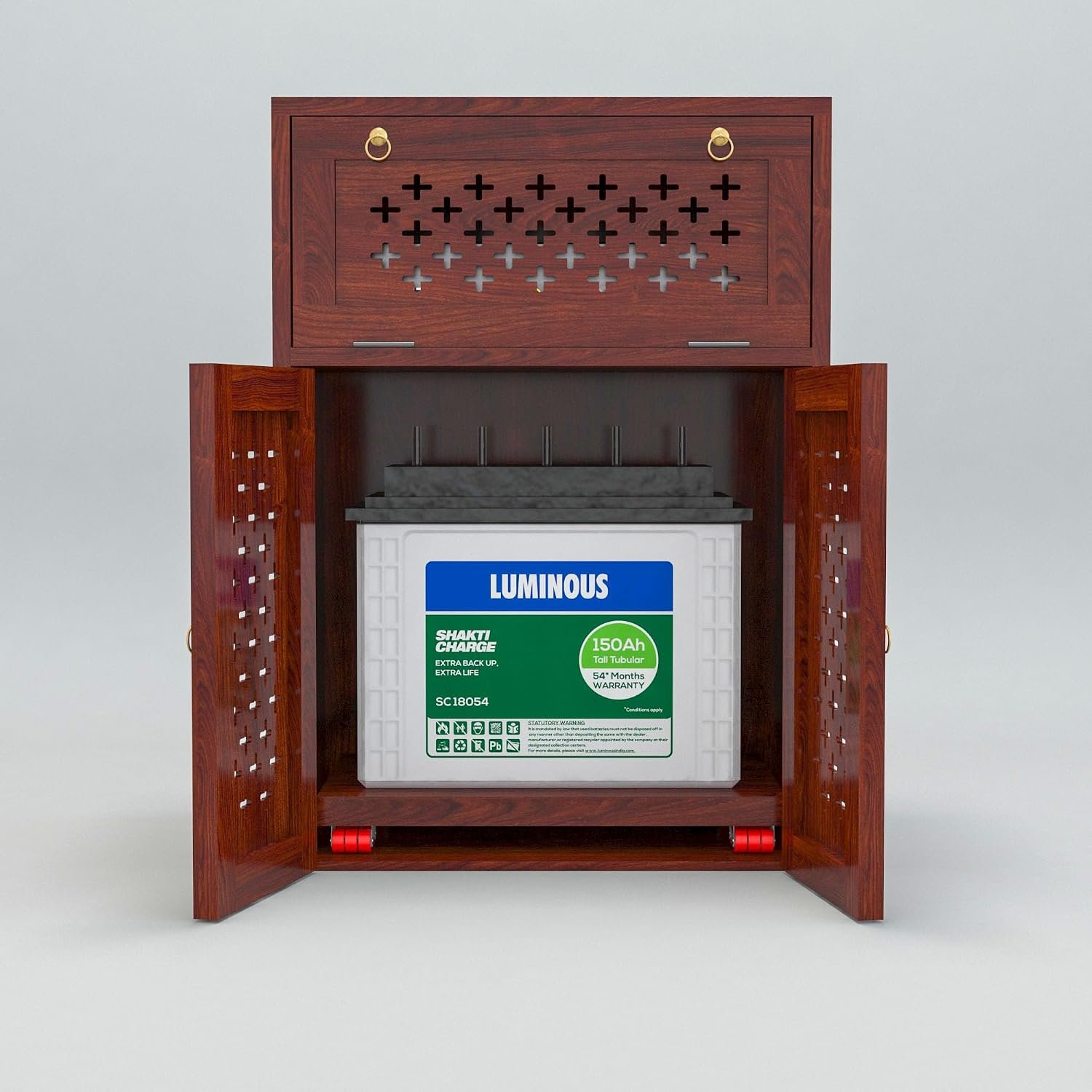 71-dkh+aiRL._SL1500_ RECTART Solid Wooden Inverter Battery Cabinet | Single Battery Box | Wooden Inverter Battery Cabinet | Battery Box | Sheesham Wood,Standard (Mahogany) - Image 4
