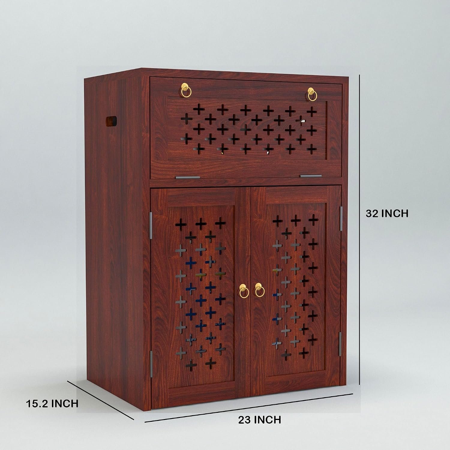71DFauIVAwL._SL1500_ RECTART Solid Wooden Inverter Battery Cabinet | Single Battery Box | Wooden Inverter Battery Cabinet | Battery Box | Sheesham Wood,Standard (Mahogany) - Image 3
