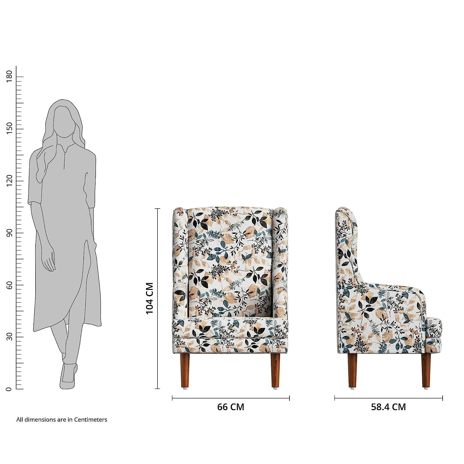 71Gvsm4obQL._SL1500_ RECTART Wooden Wing Chair | Wingback Chair for Living Room one Seater Sofa | Luxury Rest Chair- 1 Seater High Density Foam, Seating and Home Decor Furniture (Tokyo) - Image 2