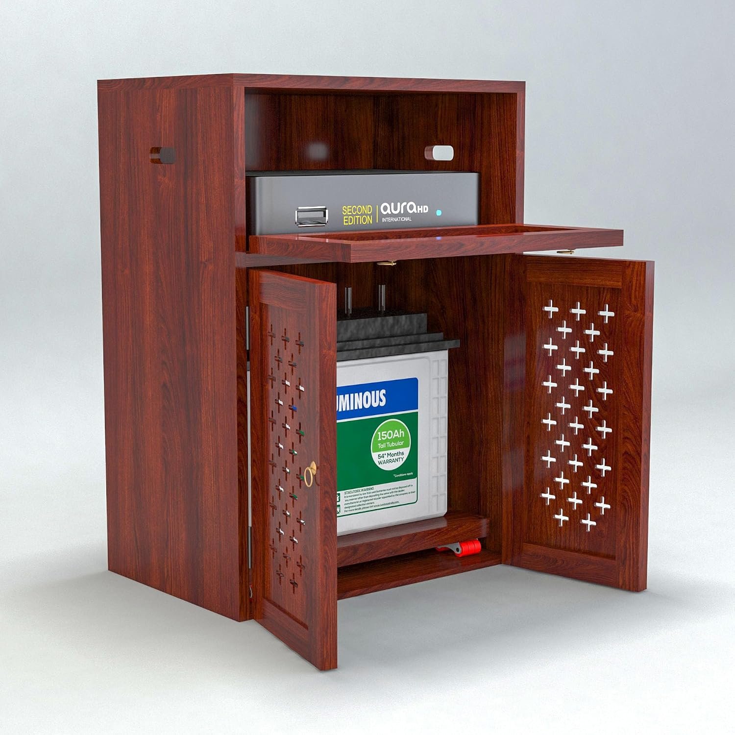 81pVSoq6TkL._SL1500_ RECTART Solid Wooden Inverter Battery Cabinet | Single Battery Box | Wooden Inverter Battery Cabinet | Battery Box | Sheesham Wood,Standard (Mahogany) - Image 6