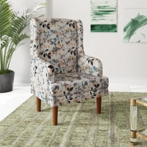 RECTART Wooden Wing Chair | Wingback Chair for Living Room one Seater Sofa | Luxury Rest Chair- 1 Seater High Density Foam, Seating and Home Decor Furniture (Tokyo)